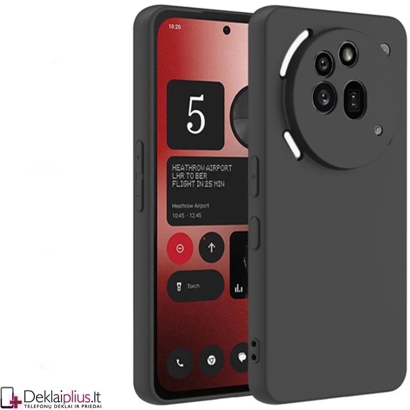 Silikoninis ploniausias dėklas su kameros apsauga - juodas (Nothing Phone 3A Pro) Silikoninis ploniausias dėklas su kameros apsauga - juodas (Nothing Phone 3A Pro)